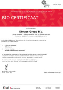 Cert EU BIO certificaat Dimass 2021